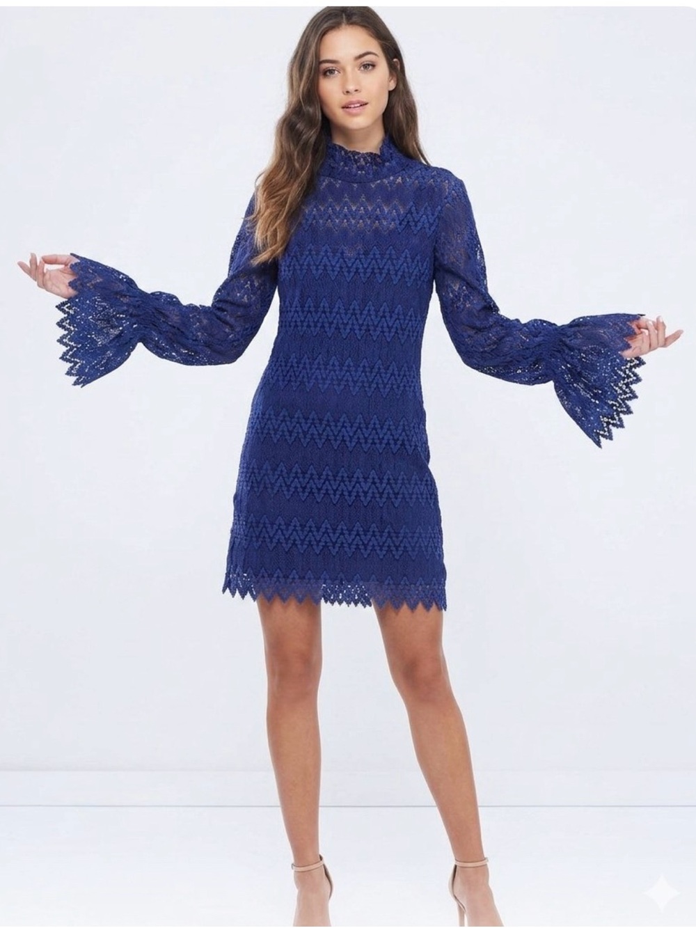 Free people lace Simone long sleeve dress size medium